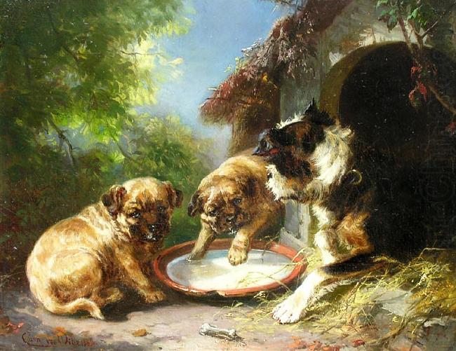 Hunde vor der Hutte,, unknow artist